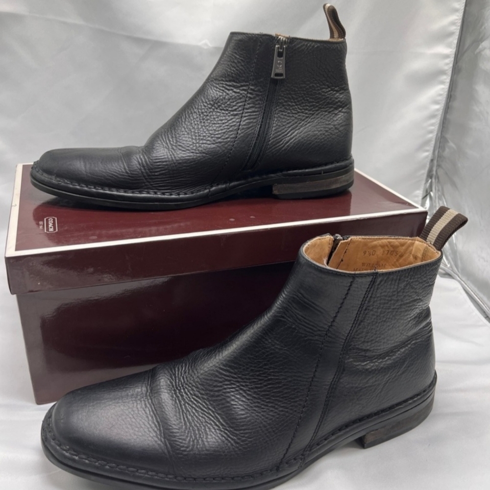 EUC Mens Italian Coach black leather boots 9.5D